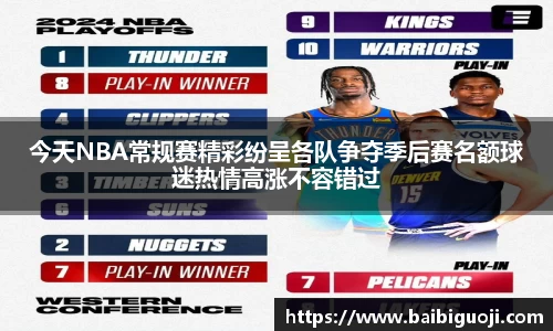 今天NBA常规赛精彩纷呈各队争夺季后赛名额球迷热情高涨不容错过